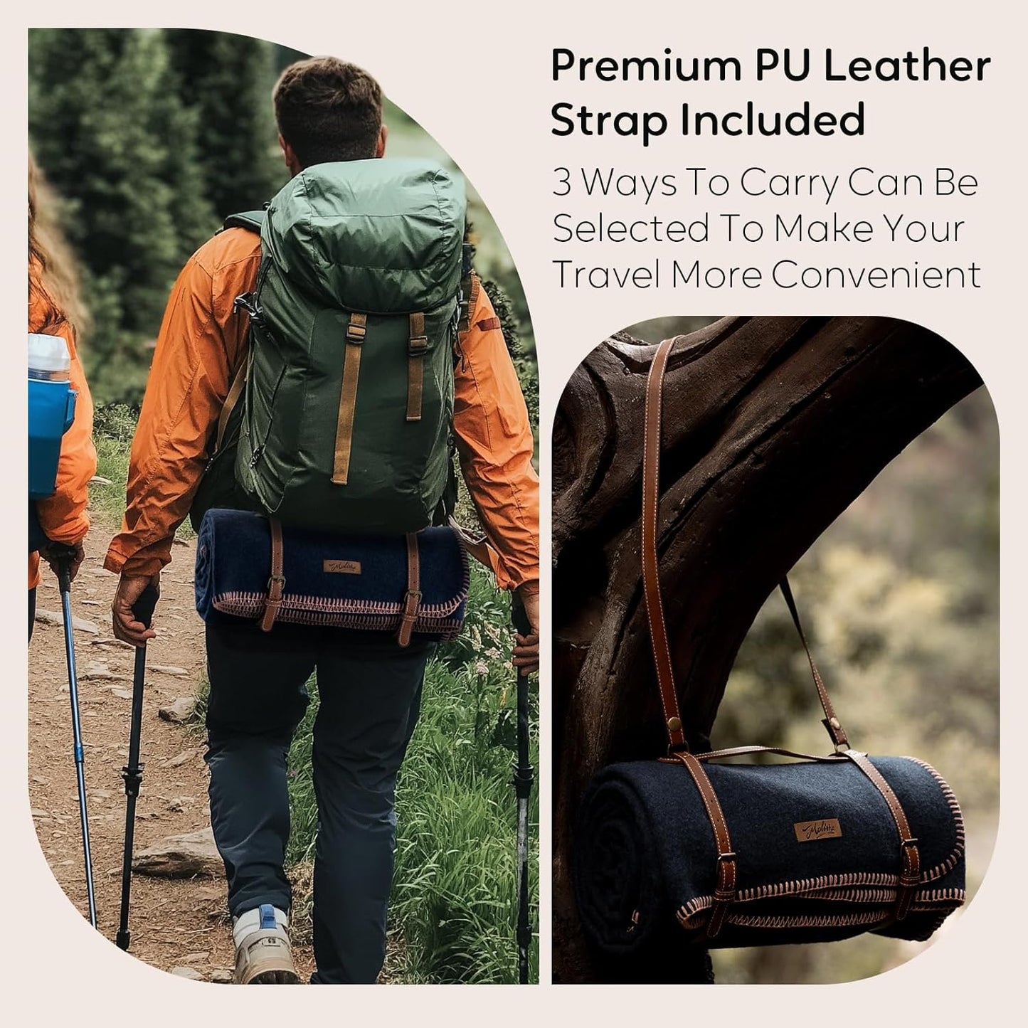 100% Wool Blanket, 62" x 86", Warm, Thick, Washable, Military Wool Blanket, Great for Camping, Outdoors, Sporting Events, Survival Kits