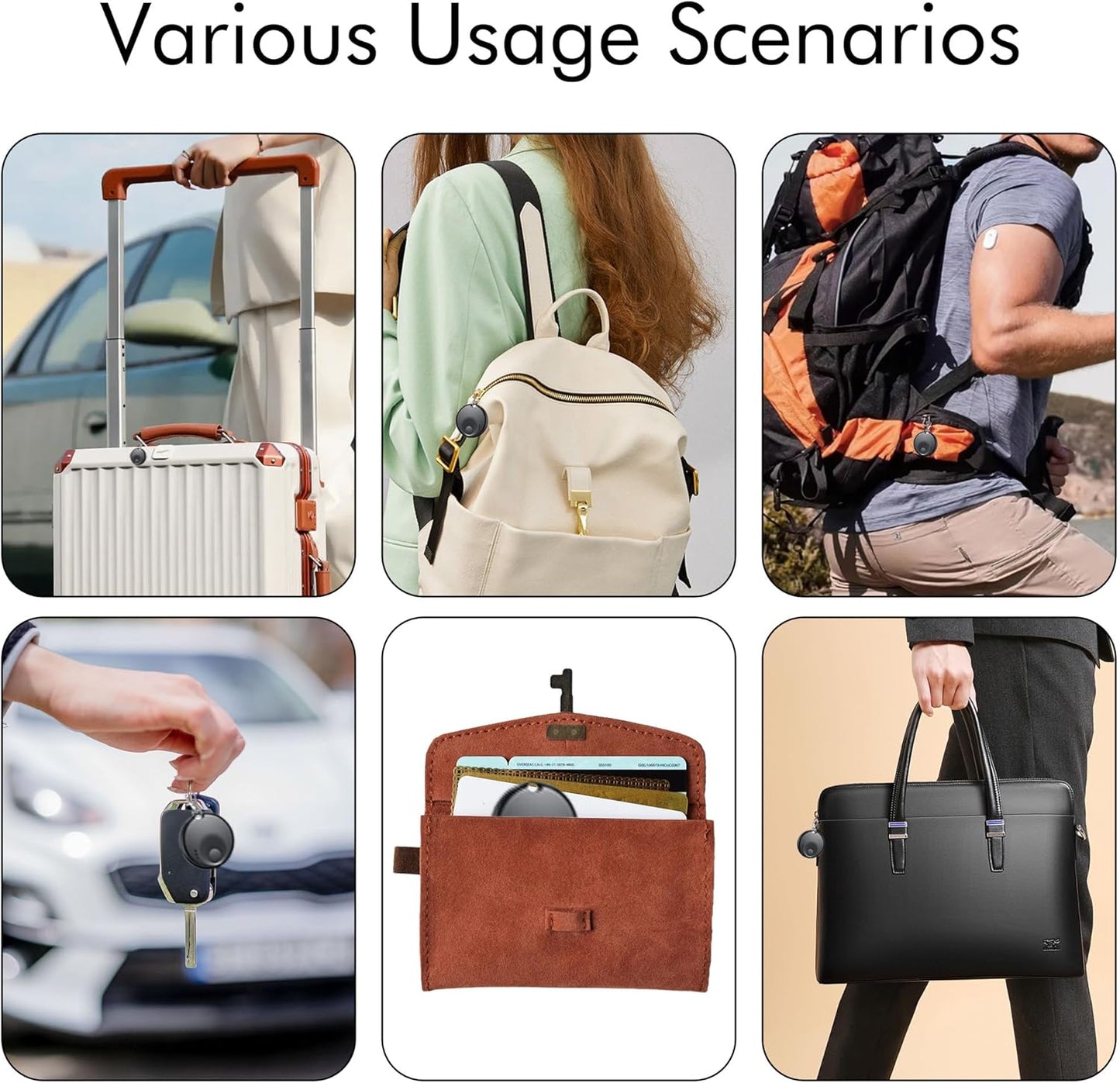 Premium Tracker Tag - Smart Bluetooth Tracker, Works with Apple Find My APP (iOS Only, Not for Android), Smart Tag Keys Finder & Item Locator for Keys, Luggage, Pets & Wallet (2 Pack Black)