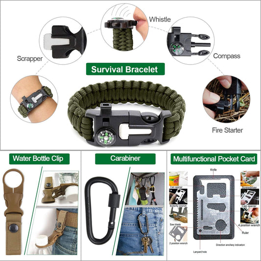 Survival Kit 35 in 1, First Aid Kit, Survival Gear, Christmas Birthday Gifts for Men Boyfriend Him Husband Camping, Hiking, Hunting, Fishing1