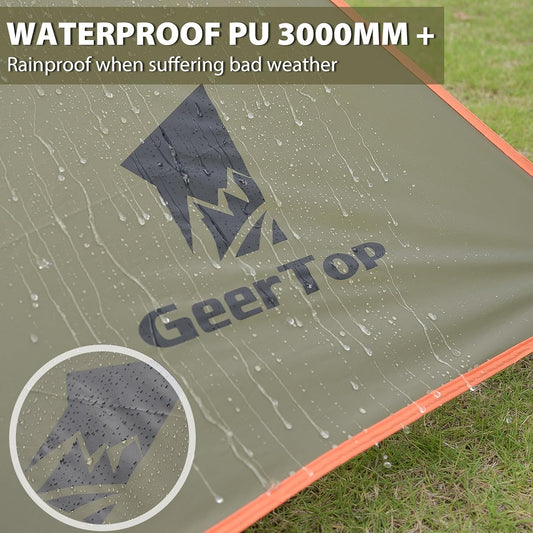 GEERTOP Large Car Side Camping Awning 19 x 11 ft SUV Canopy Tarp Waterproof Outdoor Vehicle Sun Shade Shelter for Truck, MPV, Van, Campers