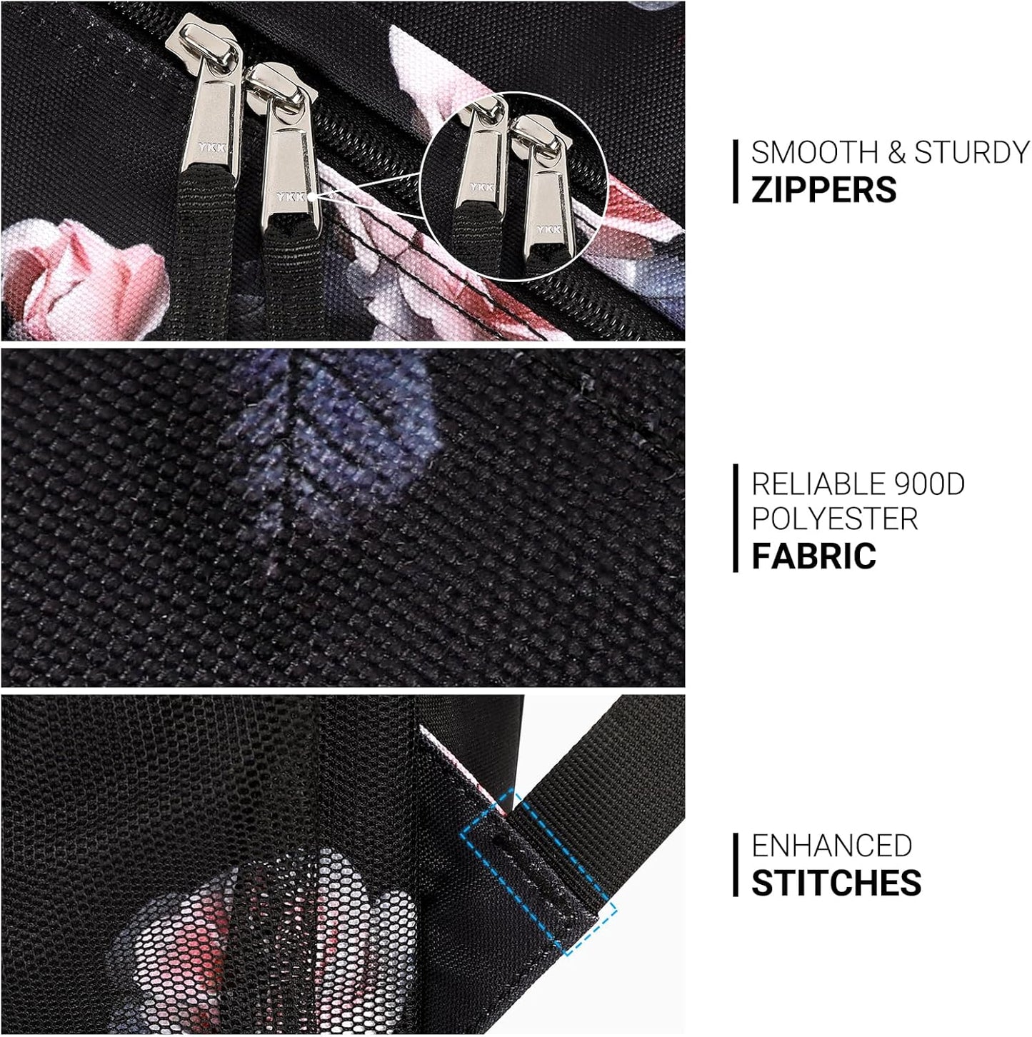 ZORFIN 26L Backpack for College, and Travel: Water Resistant Bookbag - Rose Black