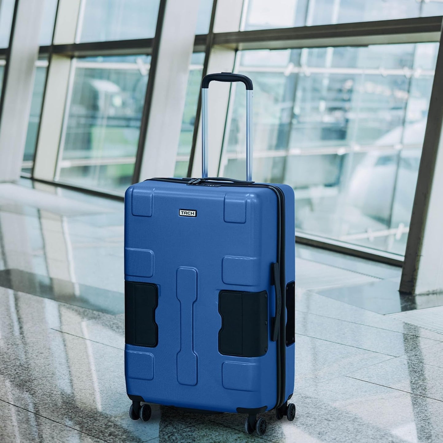 Tach V3.1 Hard Shell Carry On Luggage 20 inch | Carry on Luggage with Spinner Wheels & Patented Built-In Connecting System | One Piece Rolling Suitcase Links 9 Bags At Once (Midn Blue)