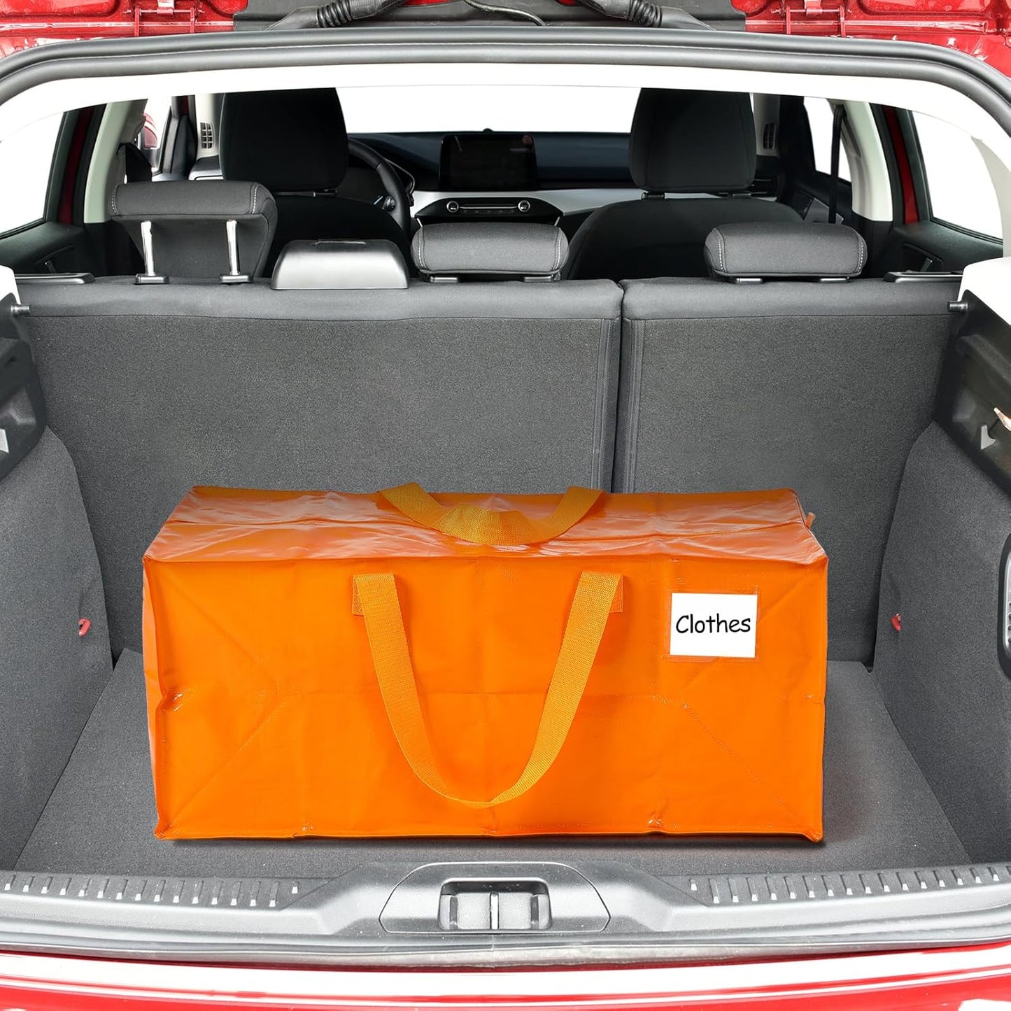 4 Pcs 24 Gallon Large Moving Bags with Zipper and Handles Foldable Storage Duffle Bags Heavy Duty Extra Large Totes for College Dorm Travel Clothes Blankets Bedding Moving (Jelly Orange)