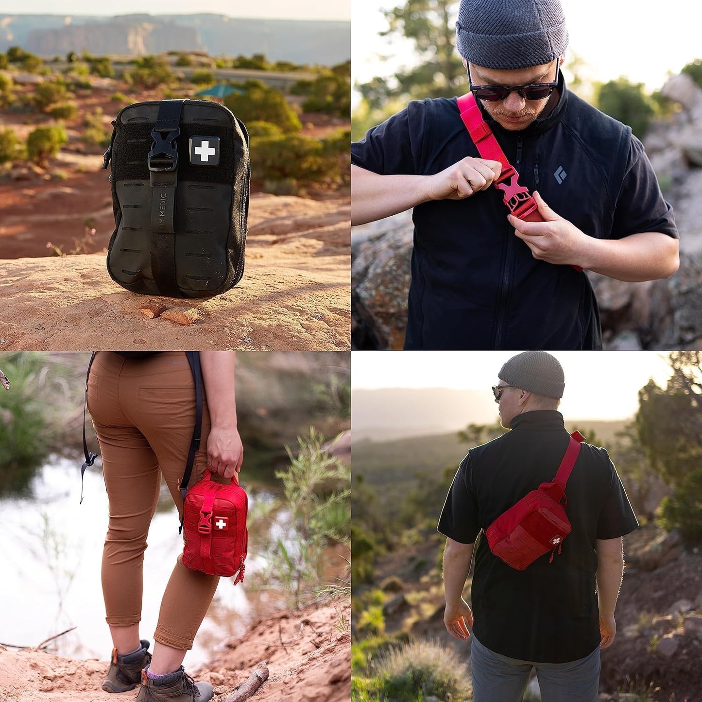 My Medic MyFak Mini First Aid Kit - Small and Lightweight for Camping Hiking and Backpacking - IFAK with 70 Items - HSA/FSA Great for Travel - Black