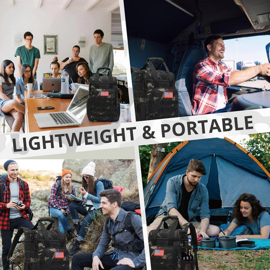 Tactical Backpack Cooler,Lunch Backpack for Men Adults Work with Handle,Soft Cooler Backpack Insulated Waterproof Leak Proof