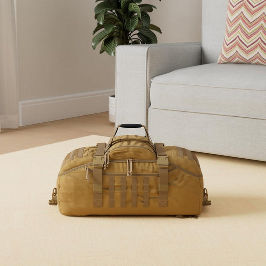 Gym Bag Duffle Bags Backpack - Travel Weekender Bag for Men Women Workout Bag for Military,Sports,Overnight,Basketball,Tactical,Football,Waterproof & Tear Resistant