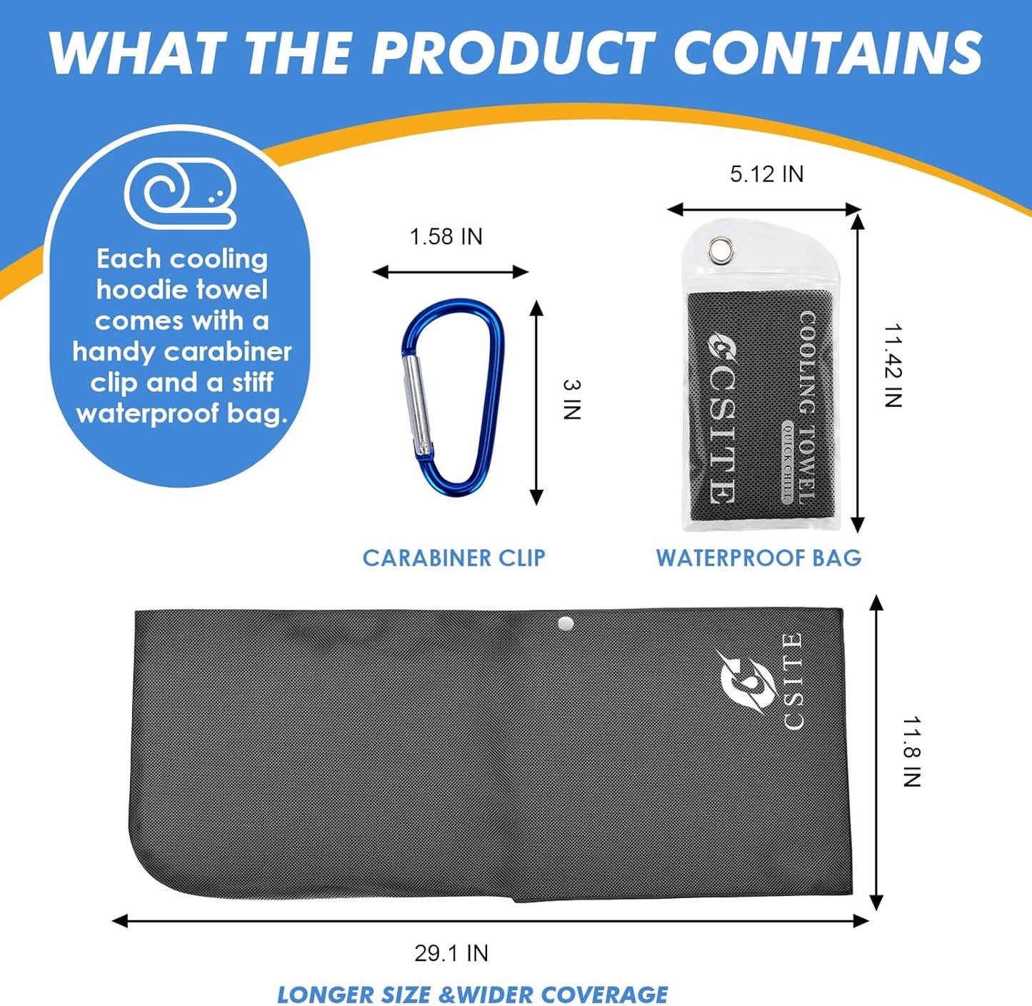 4 Pack Cooling Hoodie Towels for Neck and Face, UPF 50 Sun Protection & Instant Cooling, Ice Towels for Hot Weather, Soft Breathable Towel for Sport, Work Out, Gym, Camping & More Activities