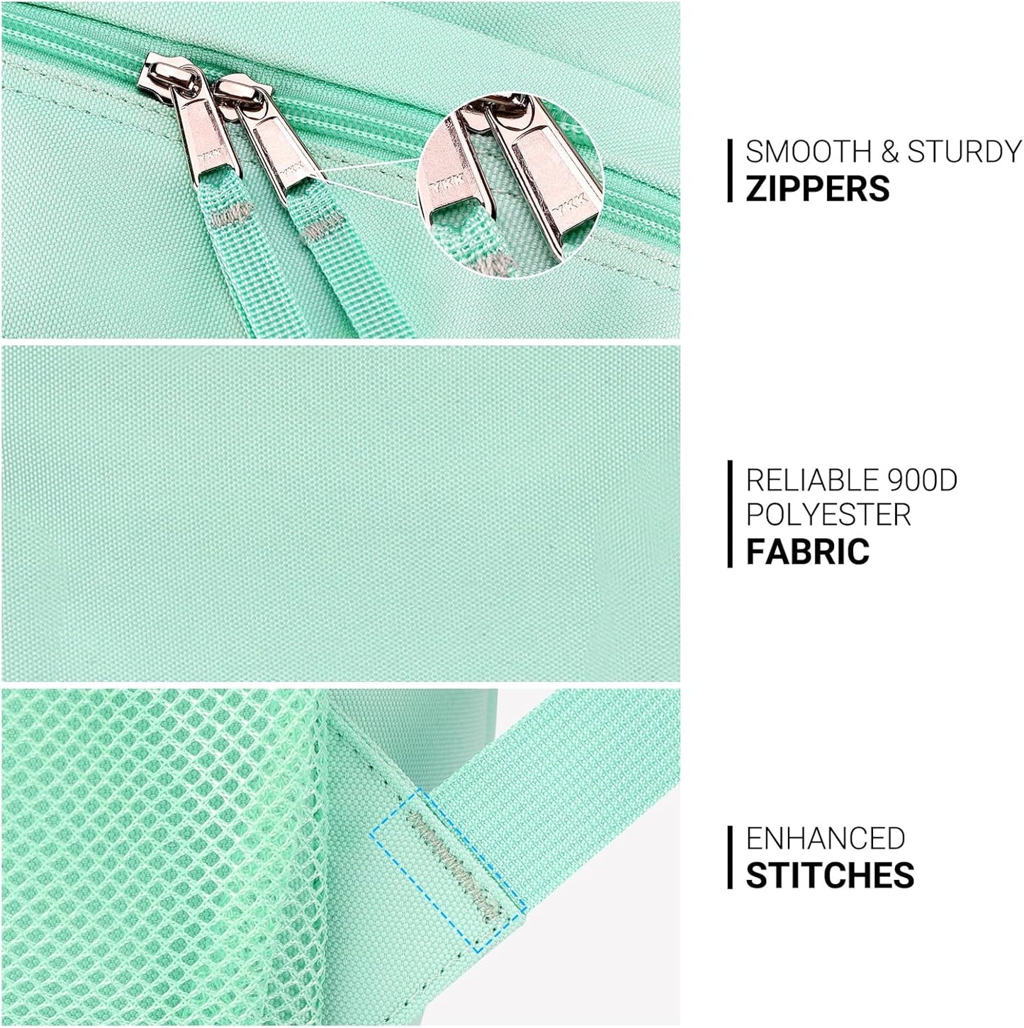 ZORFIN 26L Backpack for College, and Travel: Water Resistant Bookbag - Mint