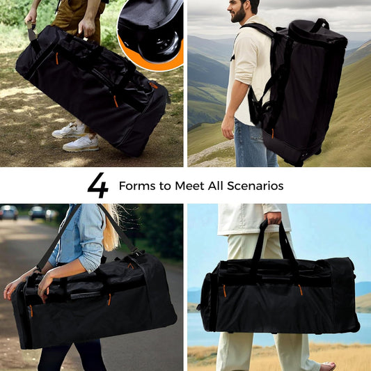110L/120L Rolling Duffel Bag with Wheels - 28" No-Sag Design for Heavy Loads, Waterproof Travel Duffel w/Shoulder Straps and Dividers, Foldable Lightweight Design for Camping/Cargo/Air Travel