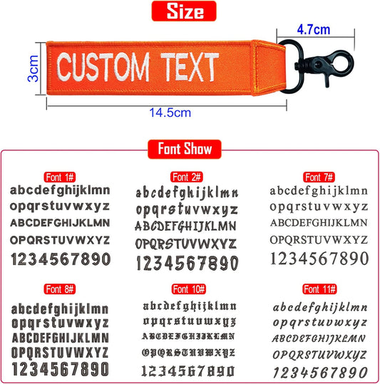 Custom Luggage Tags, Custom Personalized Luggage tag Name, Embroidery Key Ring Accessories for Car, Luggage, Crate,Gear