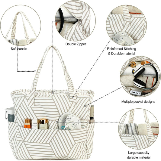 Waterproof Beach Tote Pool Bags for Women Ladies Extra Large Gym Tote Carry On Bag With Wet Compartment for Weekender Travel