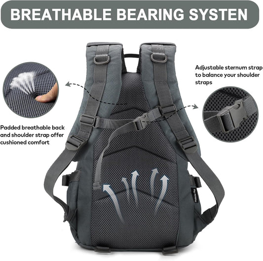 25L Hiking Backpack Small Tactical Backpack Daypack Camping Trekking Hunting Molle Pack for Men Women, Grey