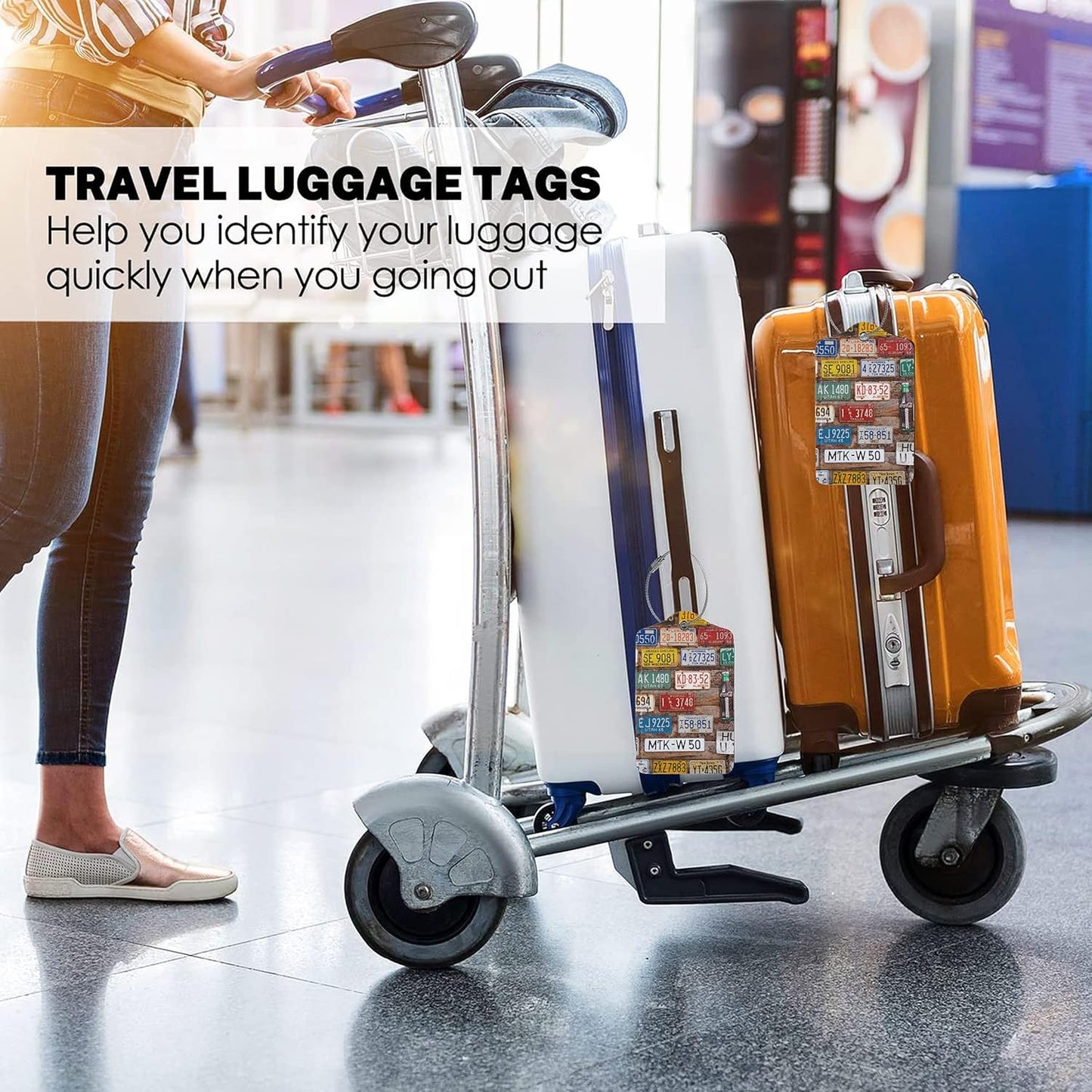 2 Pack Luggage Tags for Suitcases Women Men Kids, License Plates Bag Tags for Leather Luggage with Waterproof Suitcase Tags Privacy Cover Name ID Label Steel Loop for Travel Bag Suitcase