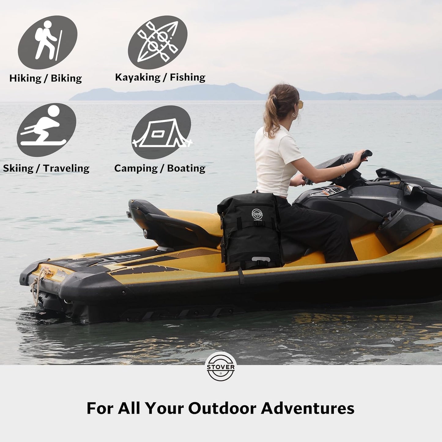 STOVER 5/10/25/30/40/55L Waterproof Backpack- Floating Dry Bag for Kayaking, Travel, Beach, Hiking, & Camping, Men/Women