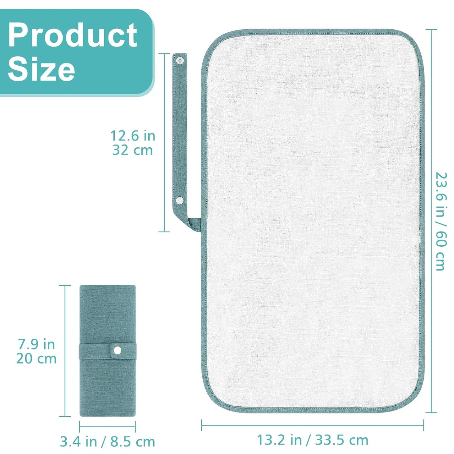 Accmor Portable Diaper Changing Pad, Waterproof Foldable Baby Changing Mat for Travel, Baby Essentials Shower Registry Gifts