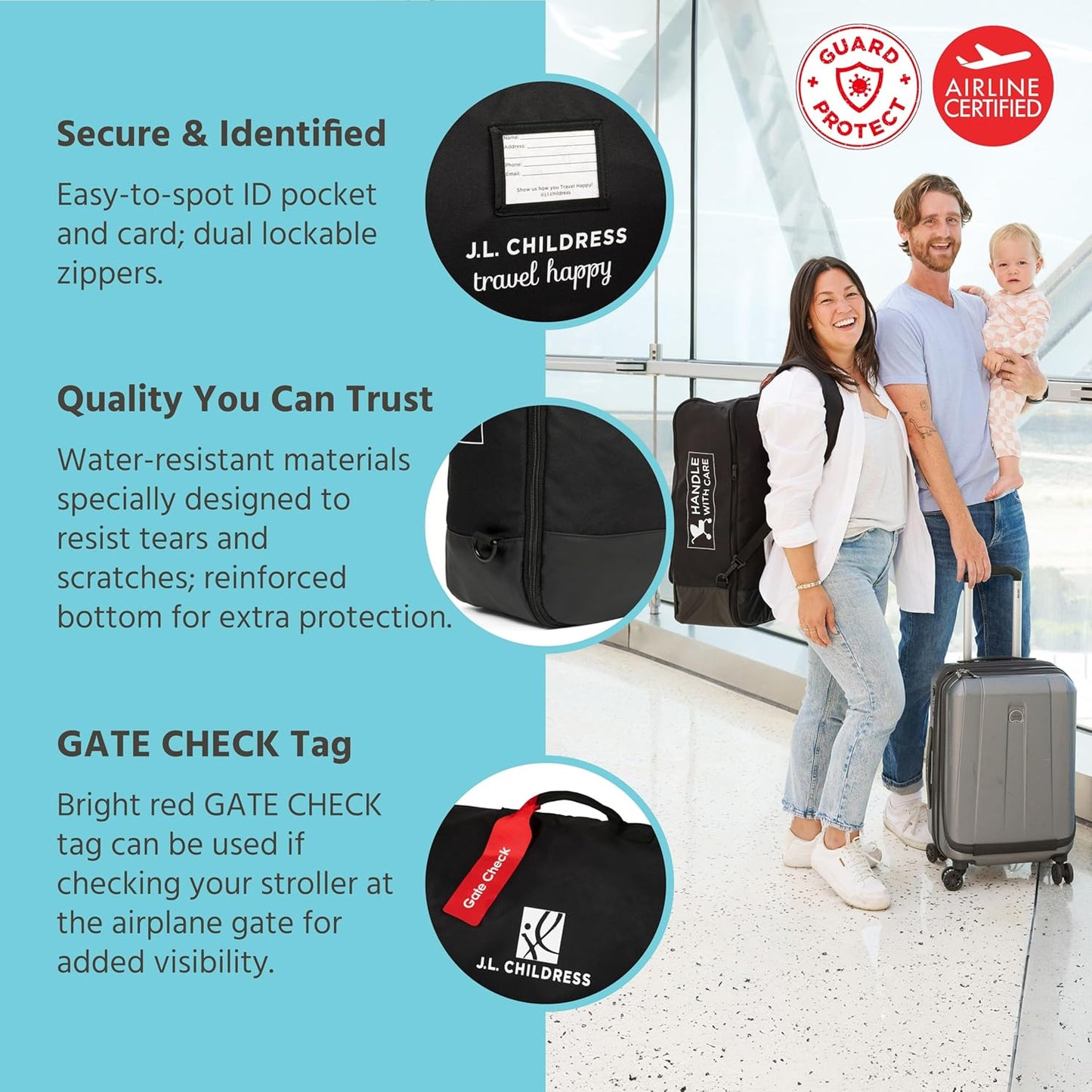 J.L. Childress Padded Compact Stroller Travel Bag