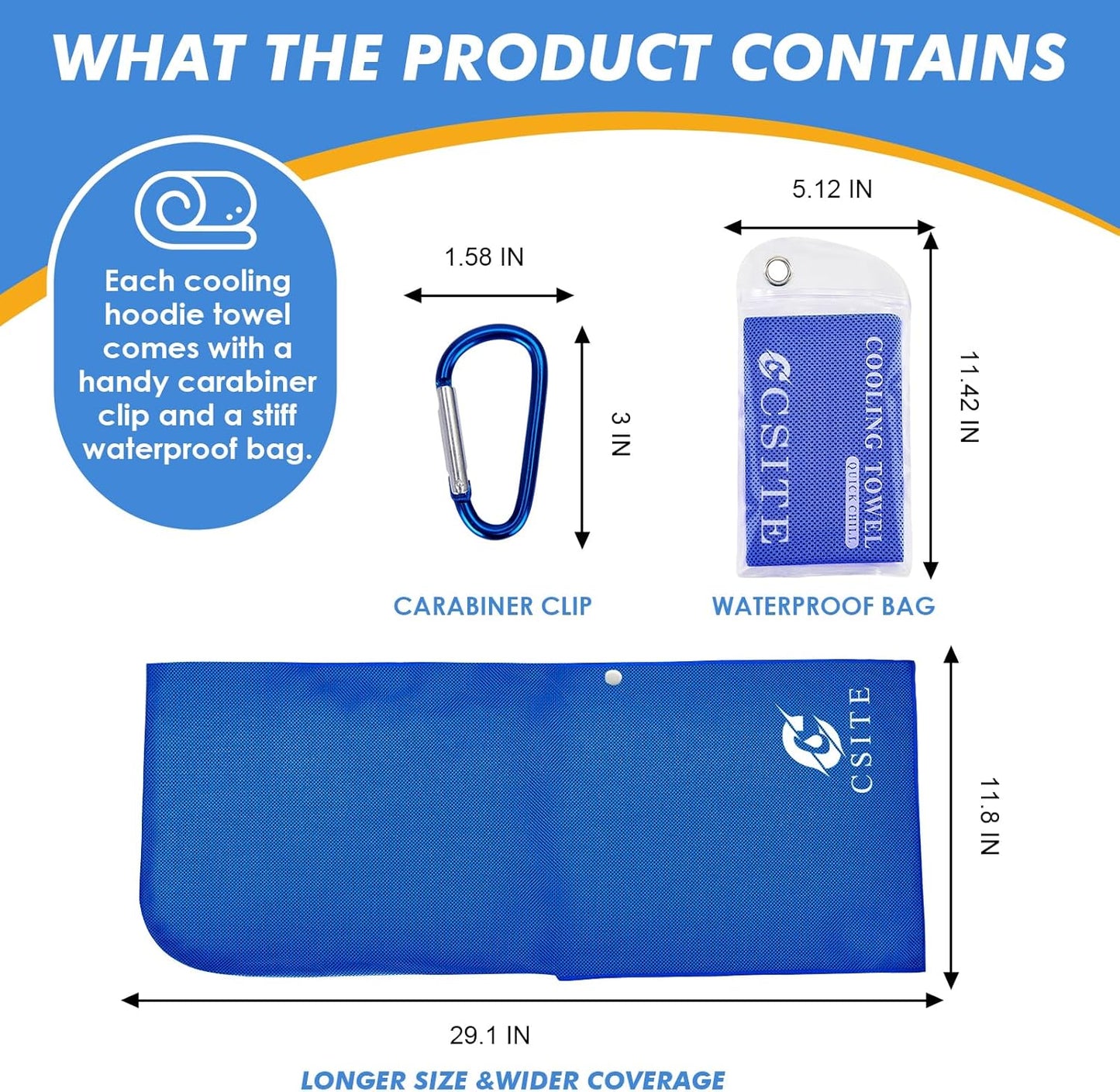 4 Pack Cooling Hoodie Towels for Neck and Face, UPF 50 Sun Protection & Instant Cooling, Ice Towels for Hot Weather, Soft Breathable Towel for Sport, Work Out, Gym, Camping & More Activities