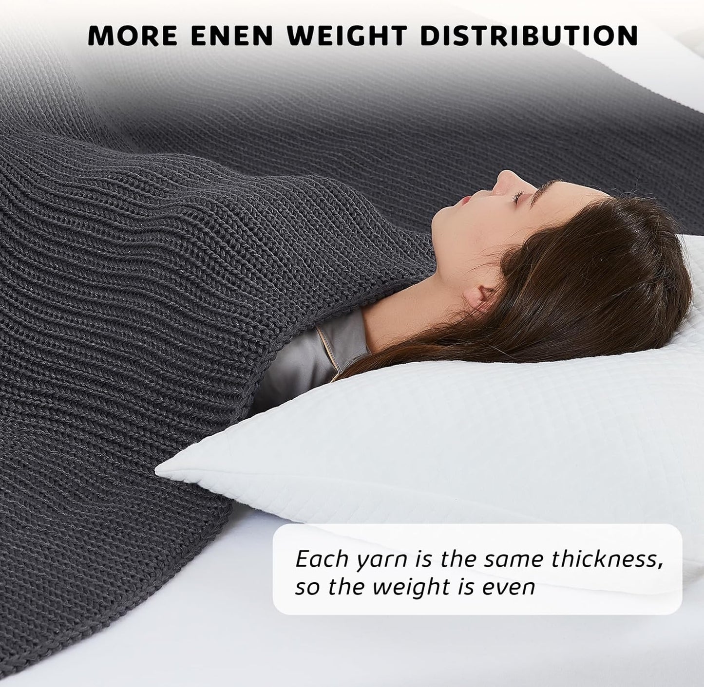 L'AGRATY Knitted Weighted Blanket - 50"x60" 10lbs Cooling Chunky Knit Heavy Blanket for Adults Braided Crochet Throw Thick Cable Yarn Knit Decorative No Beads Evenly Weighted Machine Washable