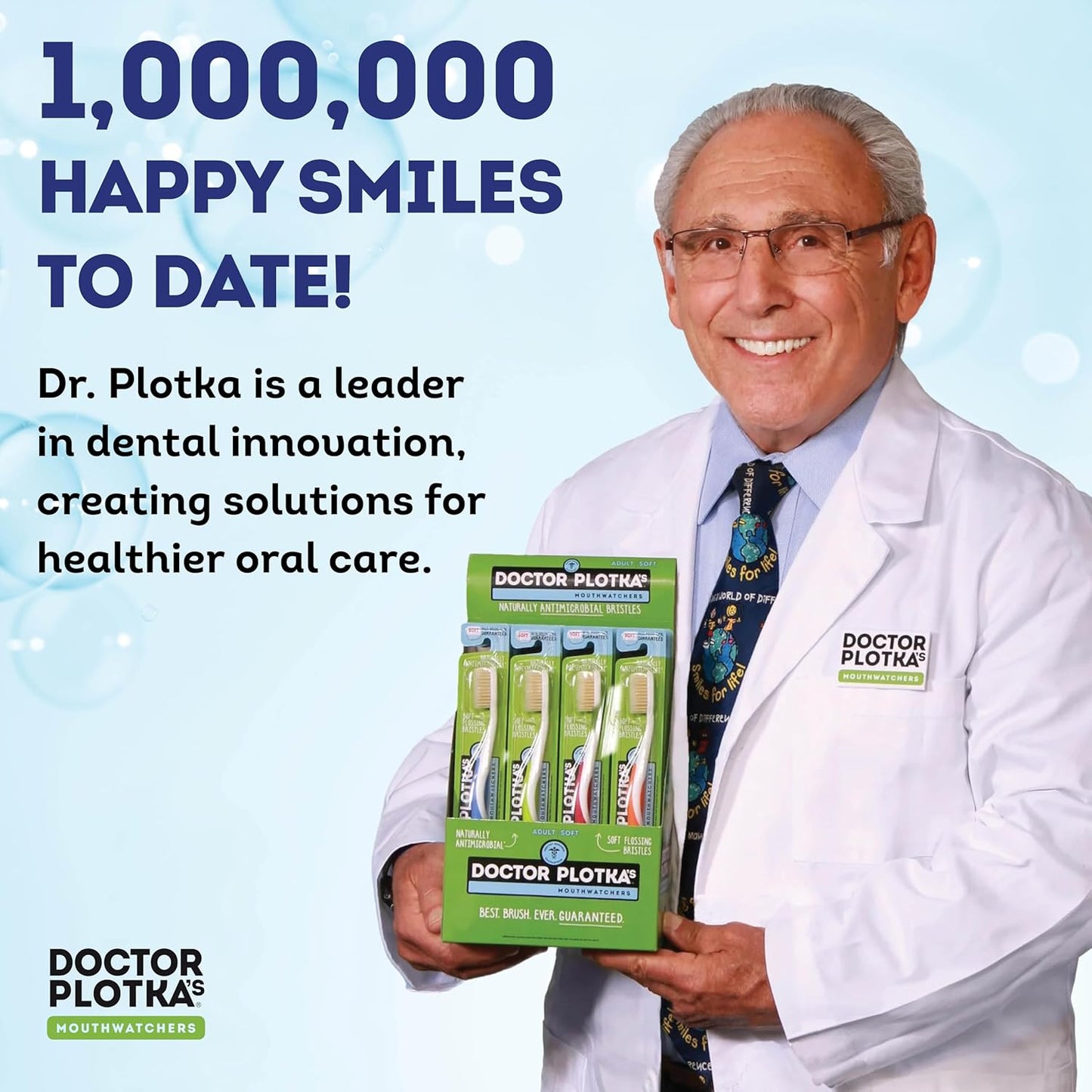 MOUTHWATCHERS Soft Flossing Toothbrushes, Value Pack of 4, Orange, Manual Toothbrush for Adults, Ultra Clean, Good for Sensitive Teeth and Gums, by Dr. Plotka's