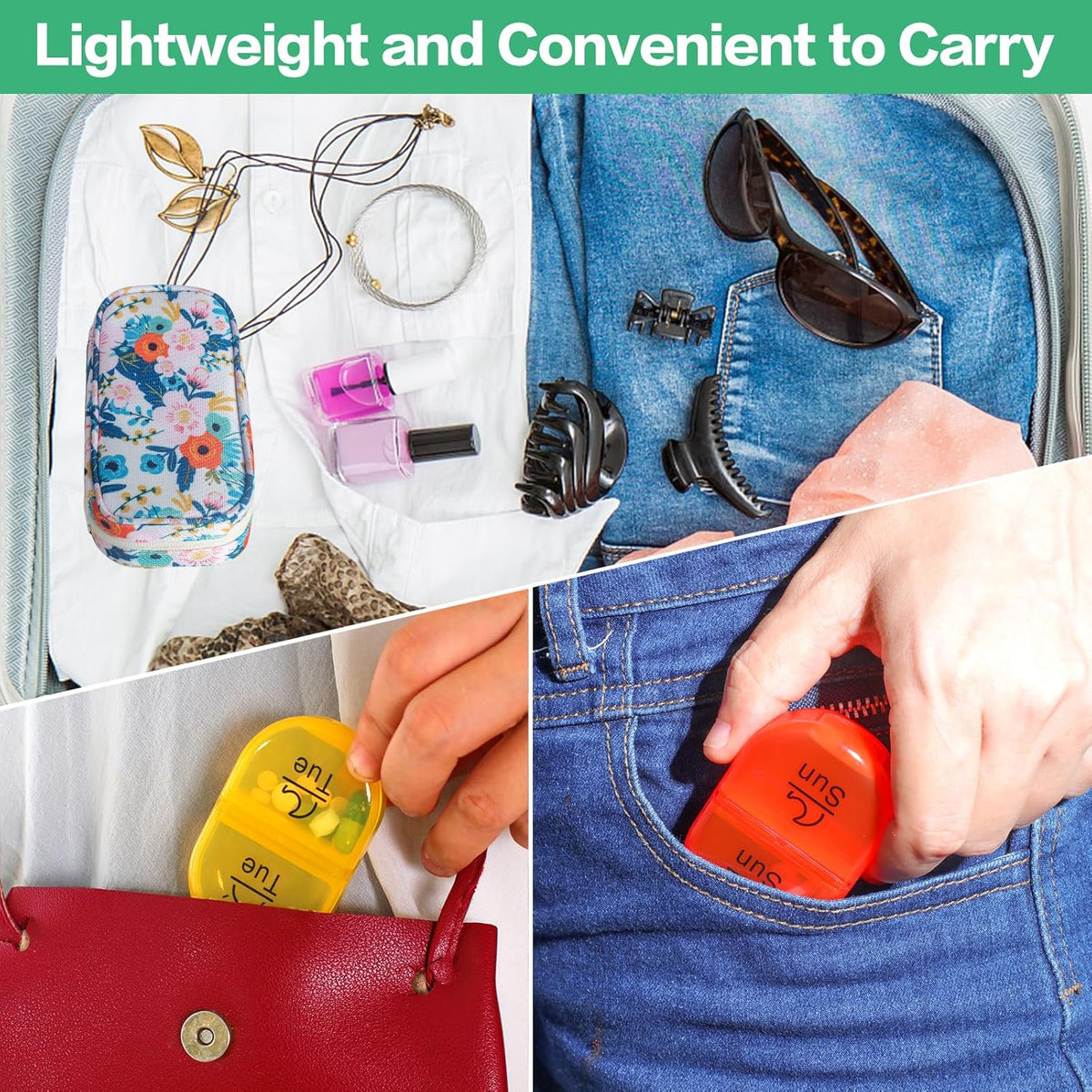 Serfeymi Weekly Travel Pill Organizer 2 Times A Day AM PM Rainbow Pill Box 7 Day with Zipper Canvas Pill Case, Medicine Organizer for Pills, Vitamins, Fish Oils - Purple 01+ Bloom 01