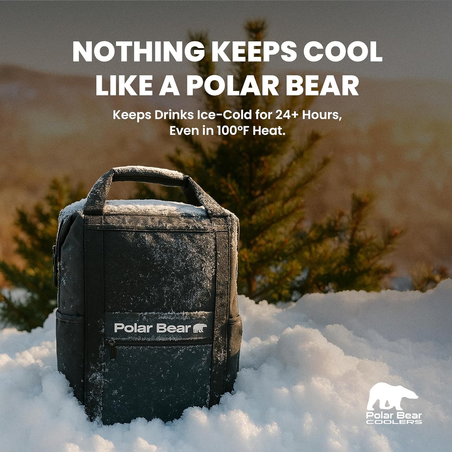 Polar Bear Coolers - Soft-Sided Backpack Cooler - Insulated Backpack for Hiking, Camping, Travel, or Fishing - Heavy-Duty & Portable - Sweat & Leak Proof - Keeps Ice up to 24 hrs