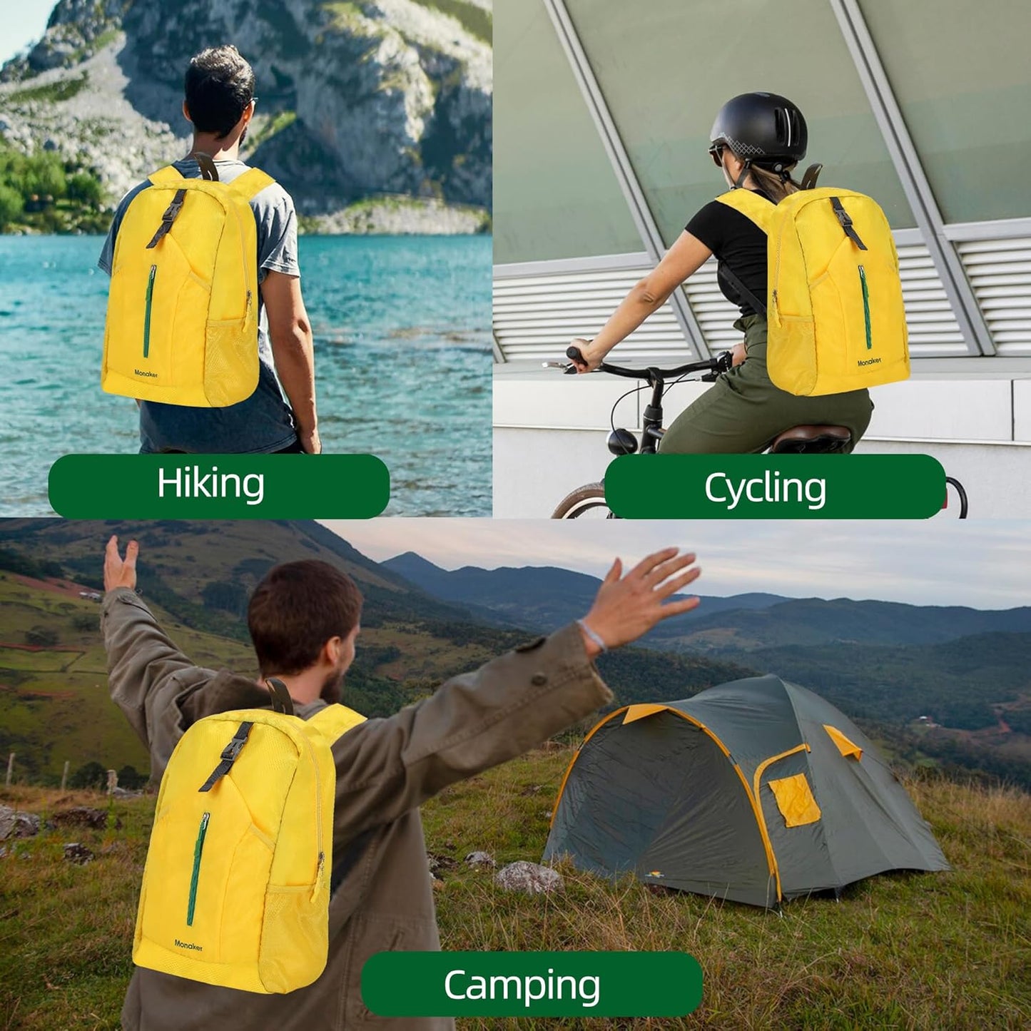 Ultralight 20L Foldable Backpack, Multi-Pocket Design, Compact to Palm-Sized, Ideal for Hiking, Travel & Daily Use