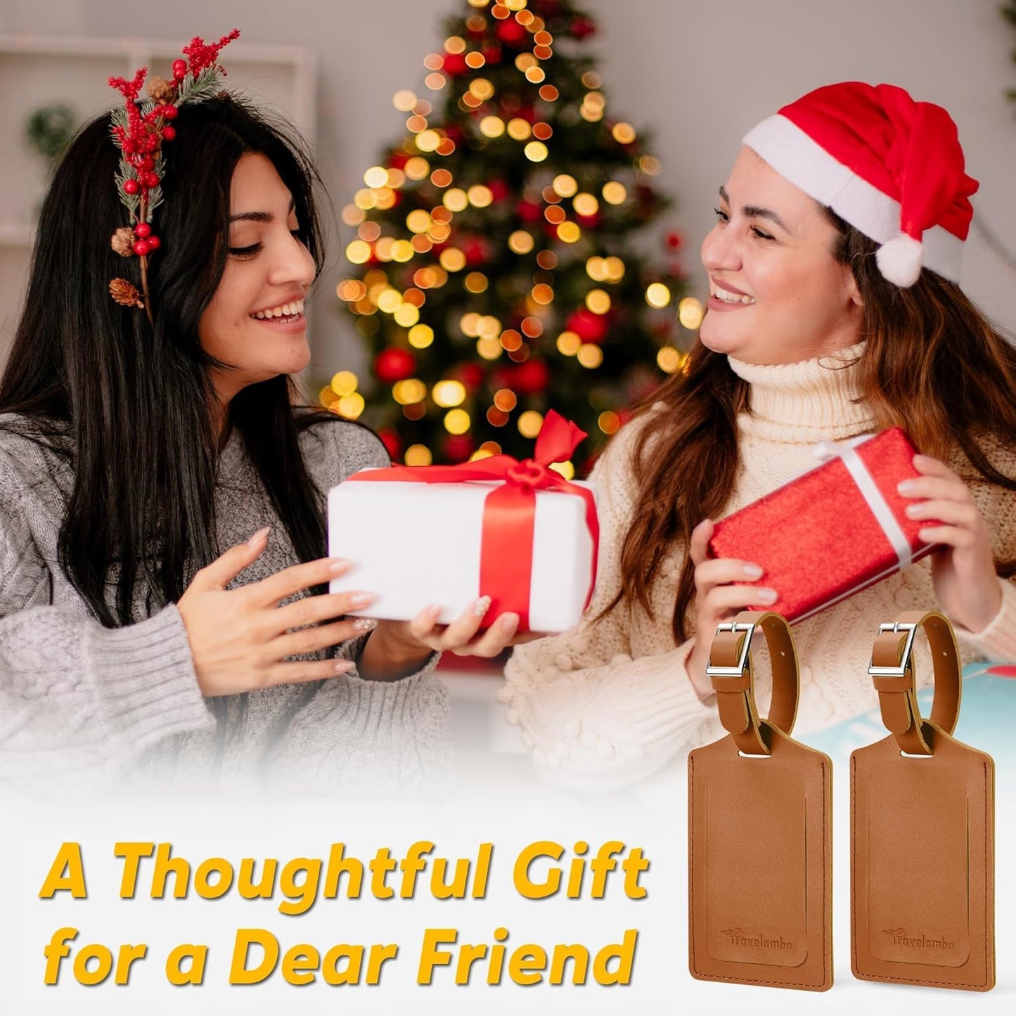 8 Pack Leather Luggage Travel Bag Tags by Travelambo