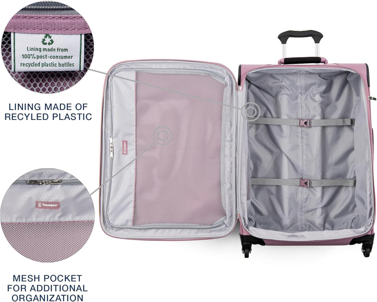 Travelpro Maxlite 5 Softside Expandable Checked Luggage with Spinner Wheels, Lightweight, 25-Inch — Orchid Pink Purple