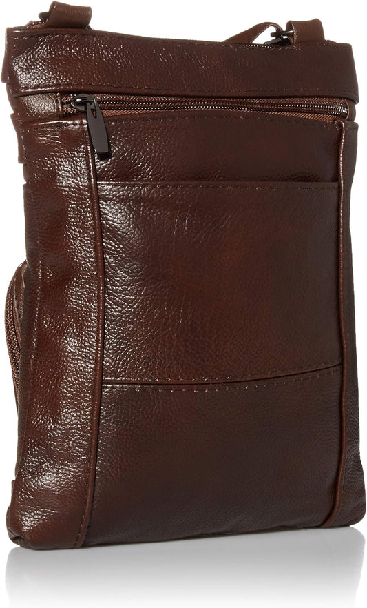 Krediz leather Crossbody Purses for Women, Multi Pocket Crossbody Purse with Adjustable Strap, Soft & Durable Leather Purse