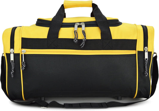 DALIX 21" Blank Sports Duffle Bag Gym Bag Travel Duffel with Adjustable Strap in Gold