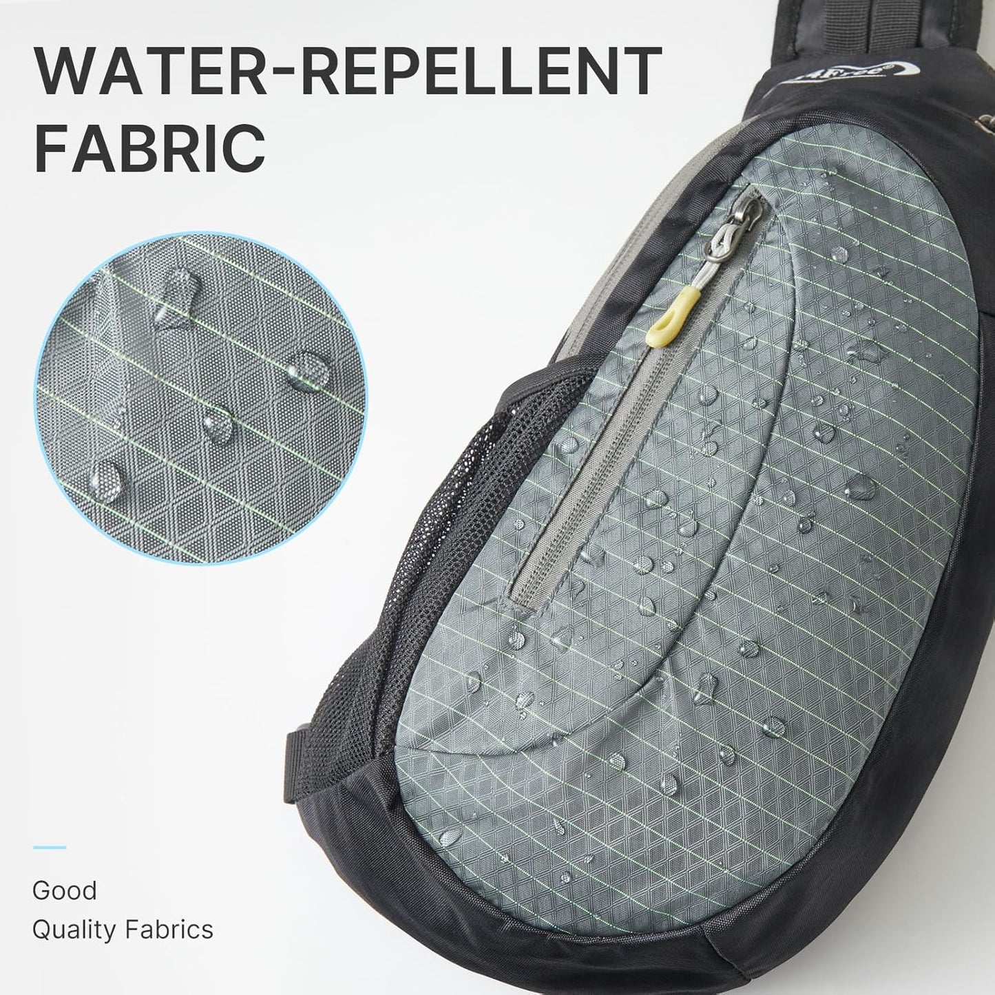 G4Free Sling Bag for Men Women, Small Crossbody Backpack Lightweight Chest Shoulder Bags for Travel, Outdoor and Sports (Black-grey)