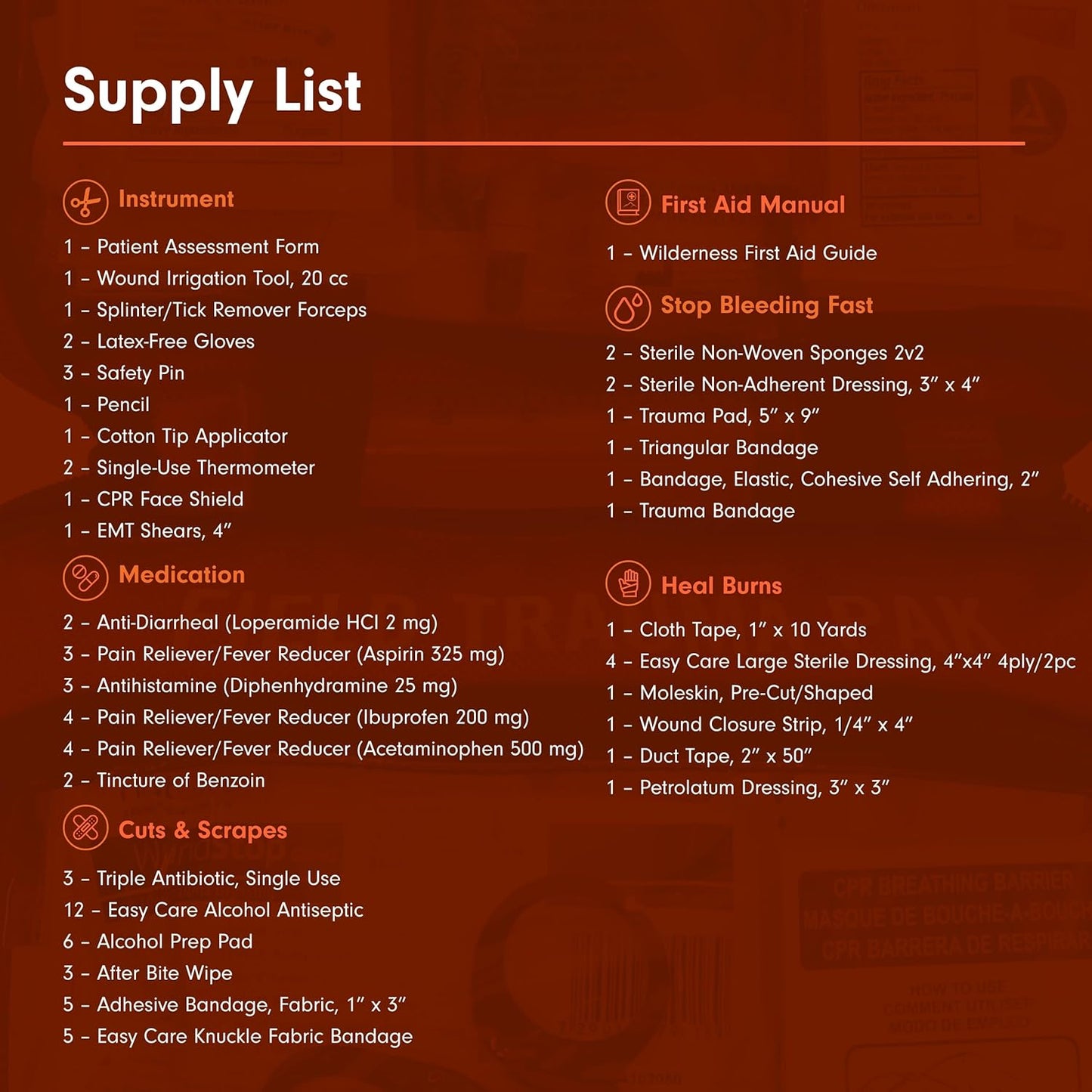 Adventure Medical Kits Sportsman Series Medical Kit - 300 - First Aid Kit for Camping, Hiking, Hunting & More - For 6 People for 7 Days - Includes Bandages, Medicine, Guide Book & More