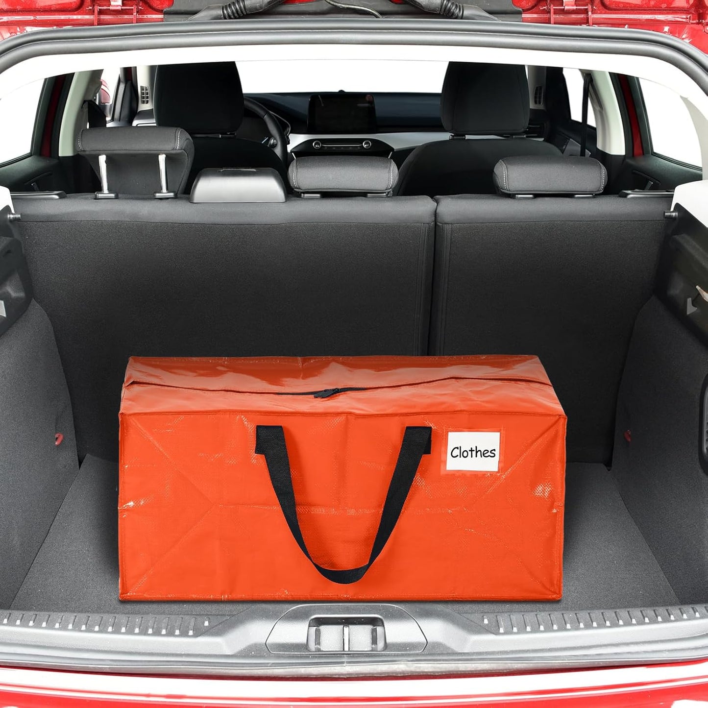 4 Pcs 24 Gallon Large Moving Bags with Zipper and Handles Foldable Storage Duffle Bags Heavy Duty Extra Large Totes for College Dorm Travel Clothes Blankets Bedding Moving (Orange)