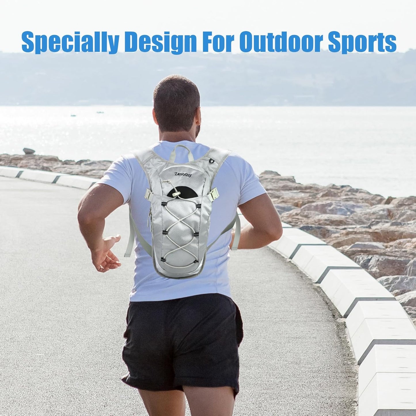Zavothy Hydration Backpack with 2L Hydration Bladder Water Backpack for Hiking Hydration Pack for Running Cycling Hiking