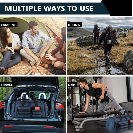 Tactical Gym Bag for Men,50L Large 3 in 1 Sports Duffle Bag with Shoes Compartment for Travel,Water Resistant Travel Backpack Weekender Overnight Bag with Wet Pocket for Women