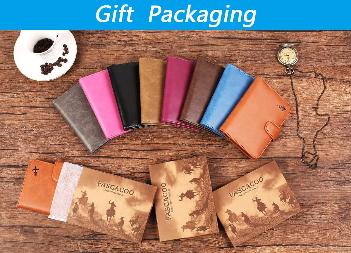 Passport Holder Cover Wallet RFID Blocking Leather Card Case Travel Accessories for Women Men (#Claybank)