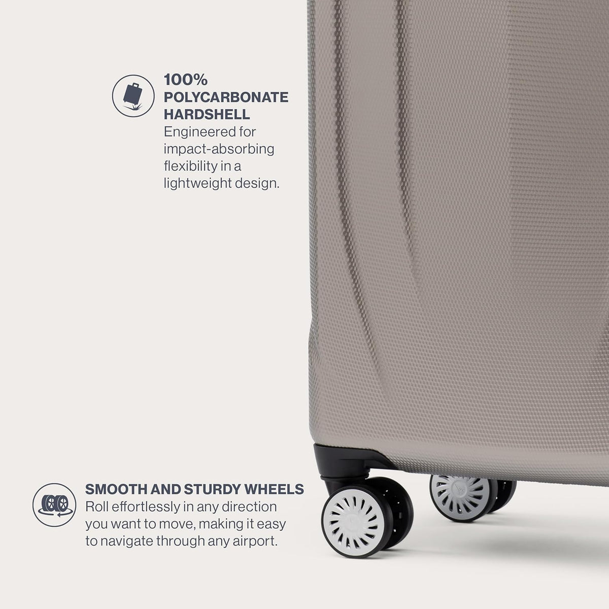 Travelpro Pathways 3 Hardside Expandable Luggage, 8 Spinner Wheels, Lightweight Hard Shell Suitcase 3 Piece Set (21/25/28), Champagne