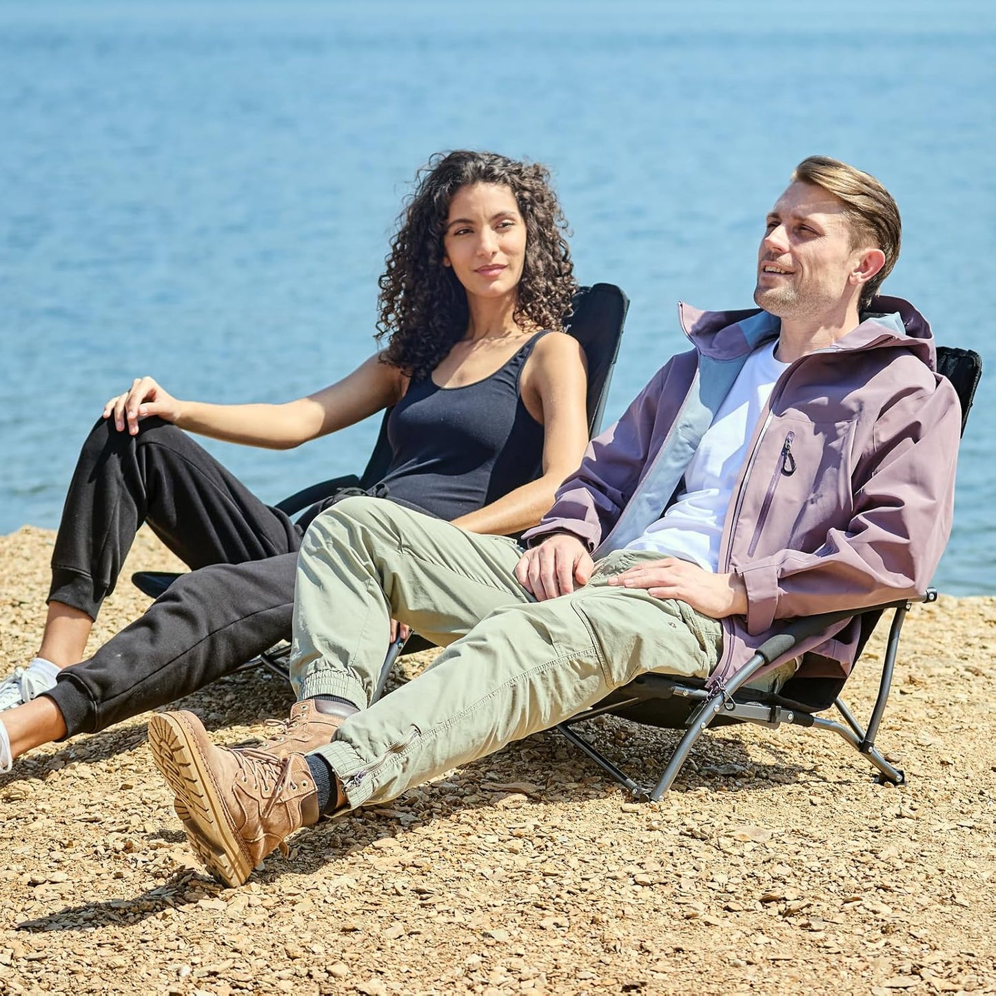 PORTAL Beach Chairs for Adults Camping Low Lightweight Portable Chair with Cup Holder Mesh Back Carry Bag for Outdoor Sand Lawn Travel Picnic Festival Concert, 350LBS