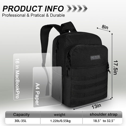 Wrangler Tradesman Backpack, Water Resistant Casual Daypack for Travel Work School, Unisex Laptop Backpack with Notebook Sleeve