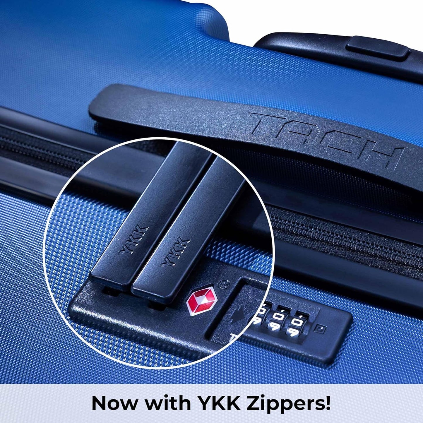 Tach V3.1 Hard Shell 2 Piece Luggage Set - 20 & 28 inch Luggage | Carry On & Large Checked Suitcases | Patented Built-In Connecting System | Rolling Suitcase Links 9 Bags (Midnight Blue)