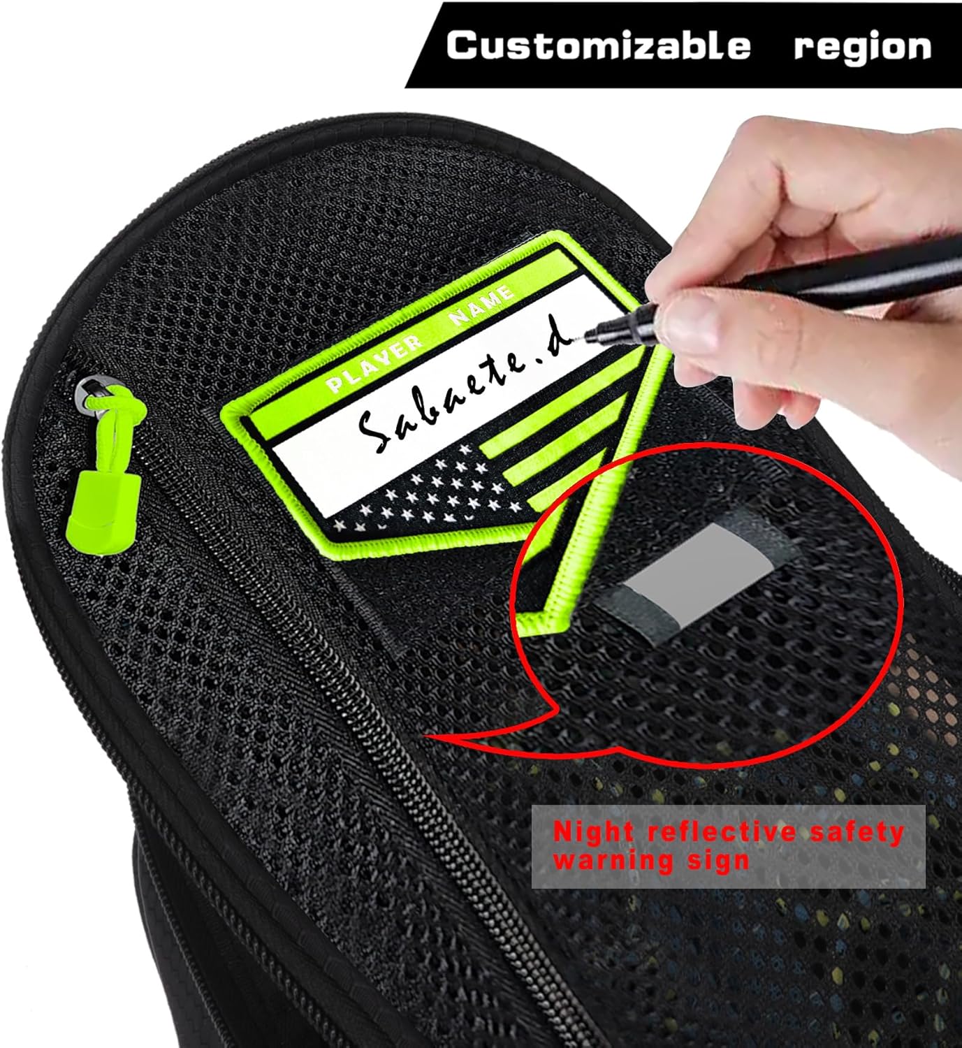 Shoe Bag Golf Travel Gym Sport with Side Accessory Outside Pocket for Socks Shoe Pouch Portable Large Shoe Storage Bag for Packing Zippered (black)