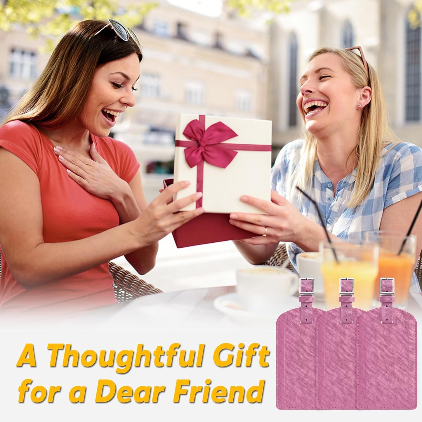 3 Pack Luggage Tags for Suitcases, TSA Approved Bag Tags, Baggage Tags with Privacy Protection, Travel Essentials Luggage Accessories, Purple