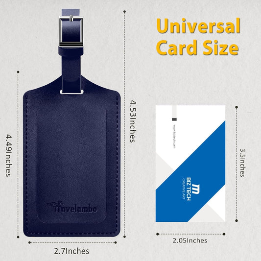 8 Pack Leather Luggage Travel Bag Tags by Travelambo