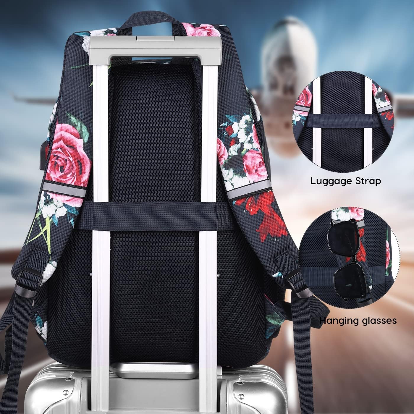 School Backpack,Casual Bookbag Women and Teen Girl Schoolbag with USB Port for High School College Office Work Travel
