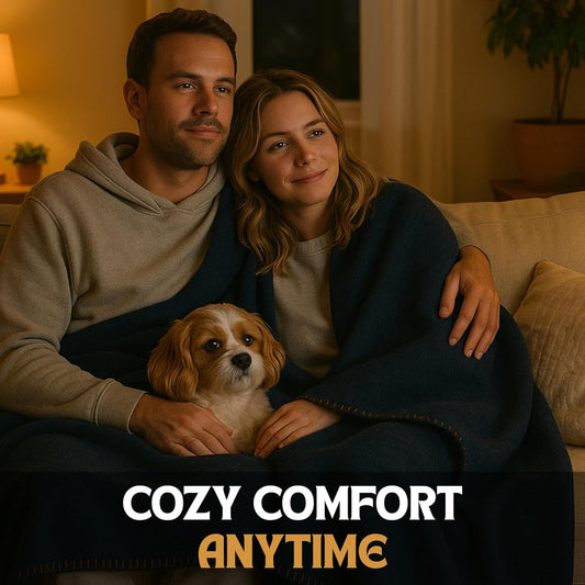 Wool Camping Blanket – 70% Wool Heavy-Duty Military Style Throw, Warm & Washable, Fire Retardant Cover for Emergency, Survival & Outdoor Use – Perfect for Camping, Car, Home & Hiking, Navy 62x84