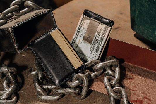 House of Jack Co. Slim Daddy Slim Money Clip Wallet for Men, Minimalistic Front Pocket Card Holder, Full Grain Cowhide Leather Wallet, Black