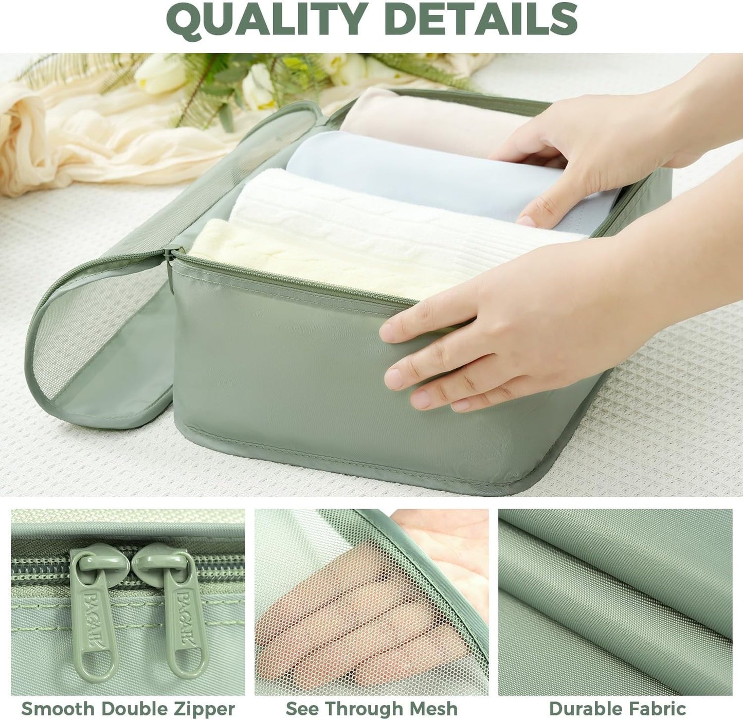 BAGAIL 9 Set Packing Cubes Luggage Packing Organizers for Travel Accessories