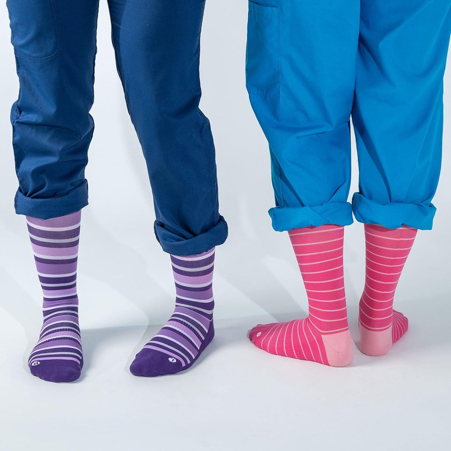 Medical Grade Compression Socks for Men & Women 15-20 mmHg by OrthoSleeve (Pink w/Stripes, Large)