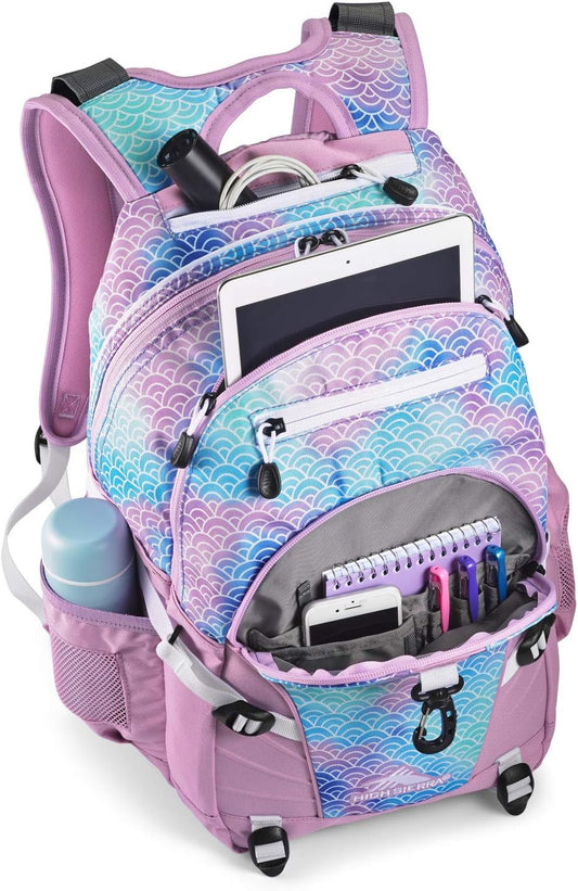 High Sierra Loop Backpack, Travel, or Work Bookbag with tablet sleeve, One Size, Rainbow Scales