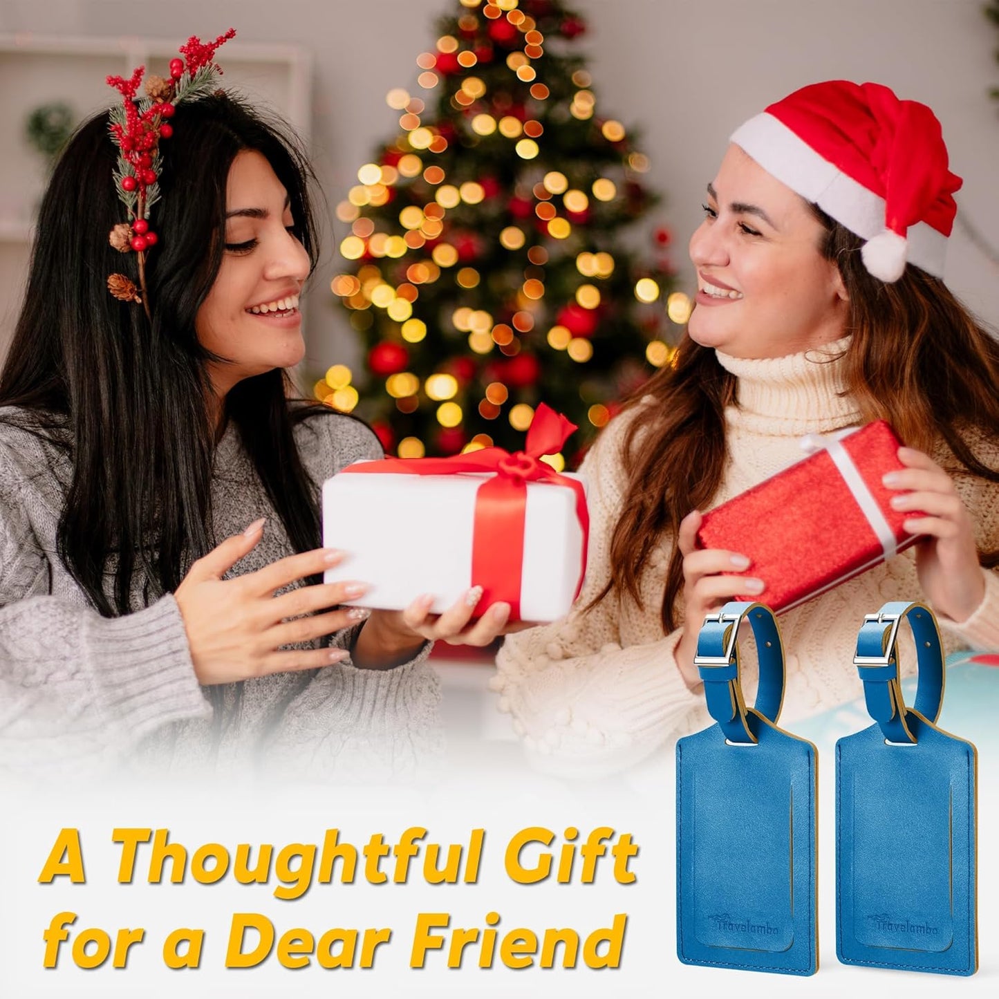 8 Pack Leather Luggage Travel Bag Tags by Travelambo